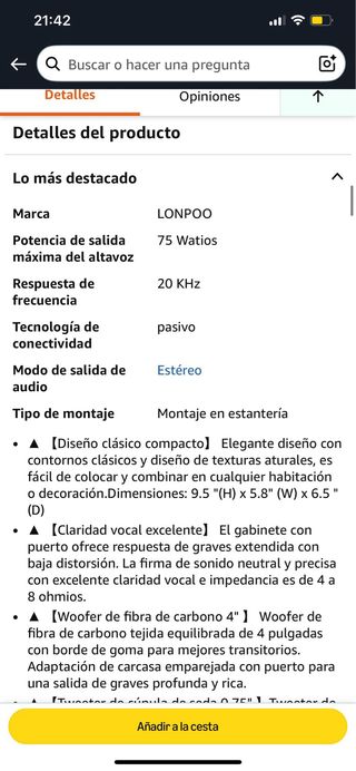 Altavoces LONPOO LP42 Negro