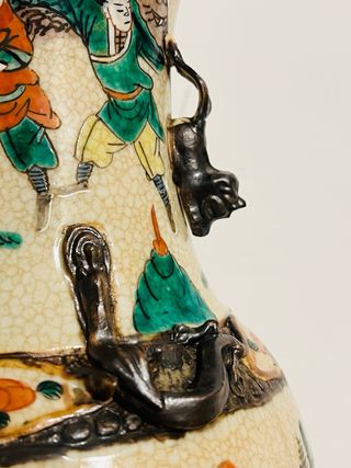 Gran Jarrón Nankin Porcelana China Siglo XIX