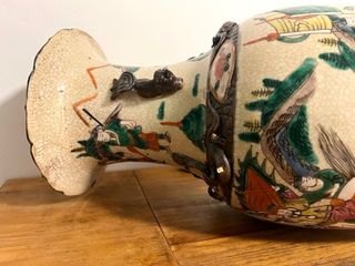 Gran Jarrón Nankin Porcelana China Siglo XIX