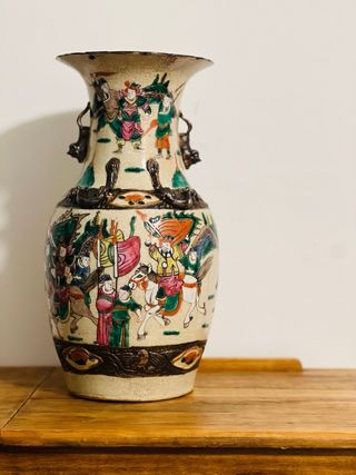 Gran Jarrón Nankin Porcelana China Siglo XIX