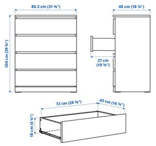 Cómoda 4 cajones blanca