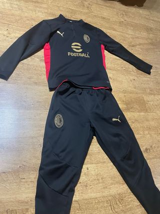 Chandal AC Milan Puma Negro Rojo