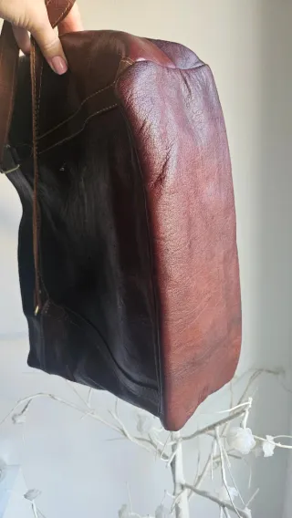 Bolso shopper de piel marrón