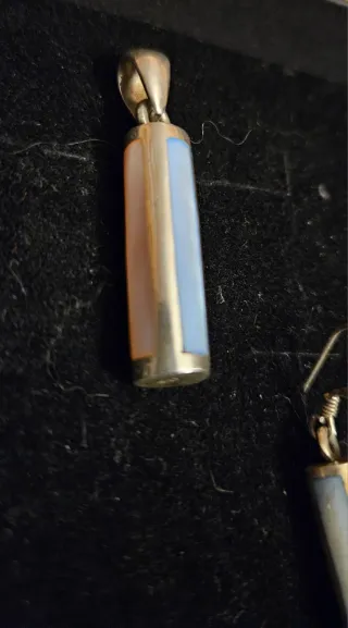 Conjunto Plata Nacar Pendientes y Colgante