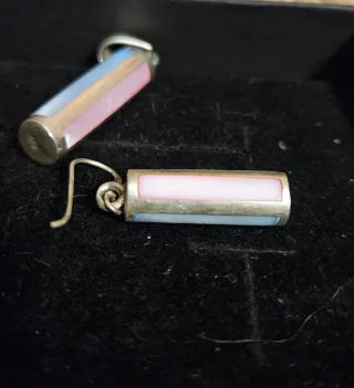 Conjunto Plata Nacar Pendientes y Colgante