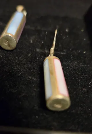 Conjunto Plata Nacar Pendientes y Colgante