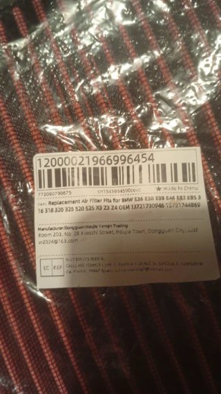 Filtro Aire BMW E36 E38 E39 E46 E83 E85 Z3 Z4