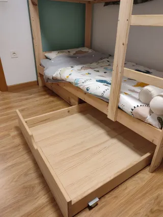 Litera de madera natural