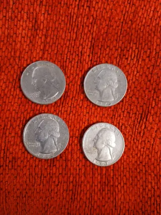 4 Monedas 1/4 Dólar USA (1967-1970)