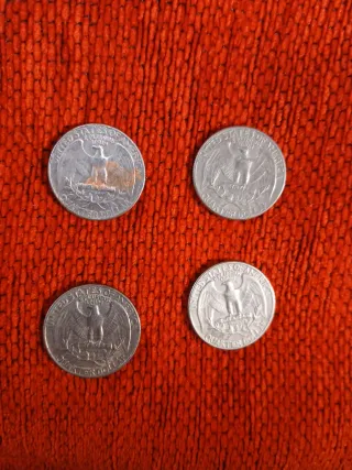 4 Monedas 1/4 Dólar USA (1967-1970)