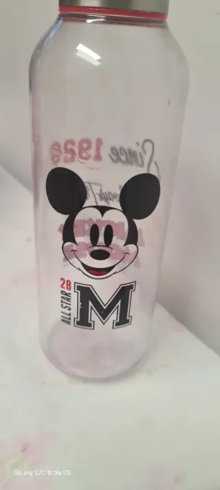 Garrafa Mickey Disney Prata e Transparente