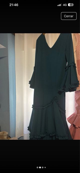 Vestido Flamenca Verde Petróleo