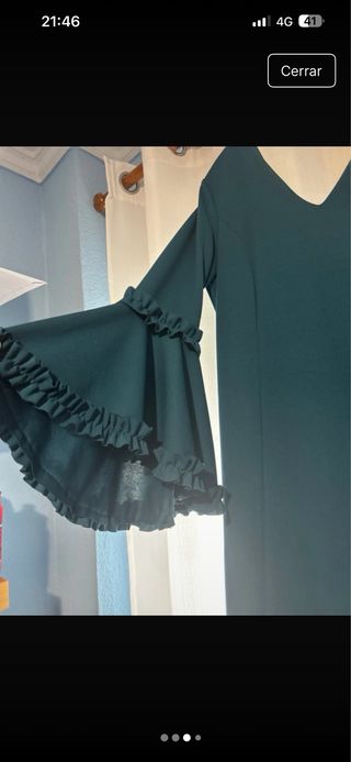 Vestido Flamenca Verde Petróleo