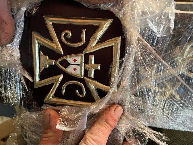 Gran Cruz Procesión Madera y Latón 2,70m