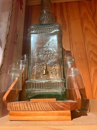 Dispensador Cristal con Vasos Chupito