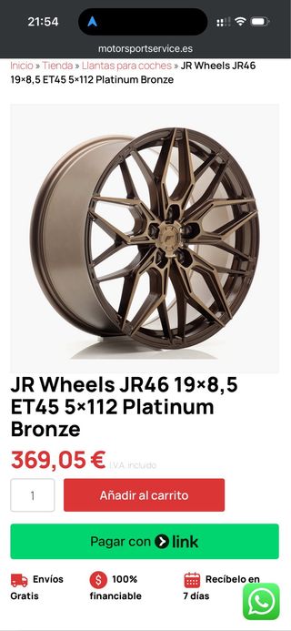 Llantas 19 Japan Racing Bronce