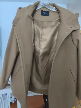 Trenca de paño beige talla única