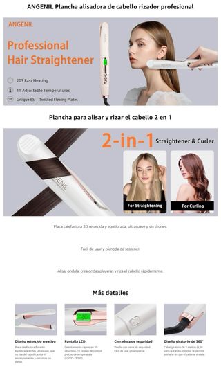 NUEVO! Plancha y Rizador Cerámica 2 en 1 Rosa