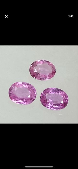 3 Zafiros Ovalados 1.21 ct - Sin Certificar