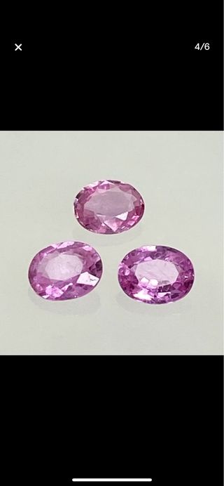 3 Zafiros Ovalados 1.21 ct - Sin Certificar