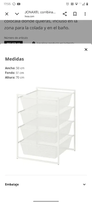 Cajonera Metálica Blanca Ikea Jonaxel nueva