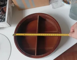 Contenitore legno 4 scomparti con coperchio