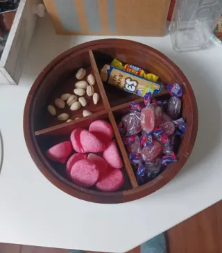 Contenitore legno 4 scomparti con coperchio