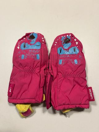 Manoplas Nieve Niños Rosas Monstruo