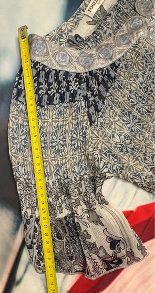 Blusa FOGLIE ROSSE plisada