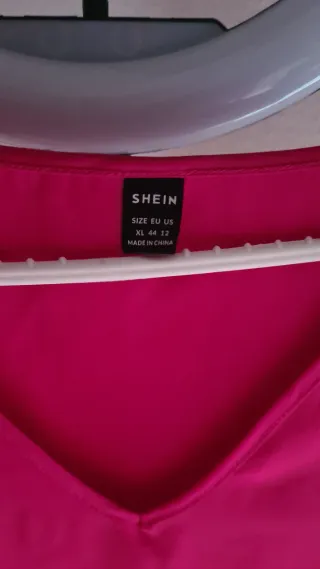 Blusa SHEIN Rosa V-Neck Sin Mangas