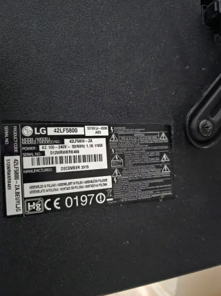 Televisión LG smart tv de 42 pulgadas