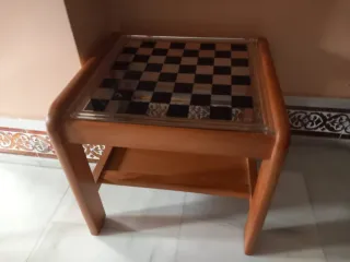 Mesita centro tablero ajedrez 46'5 x 46'5 x 44 alt