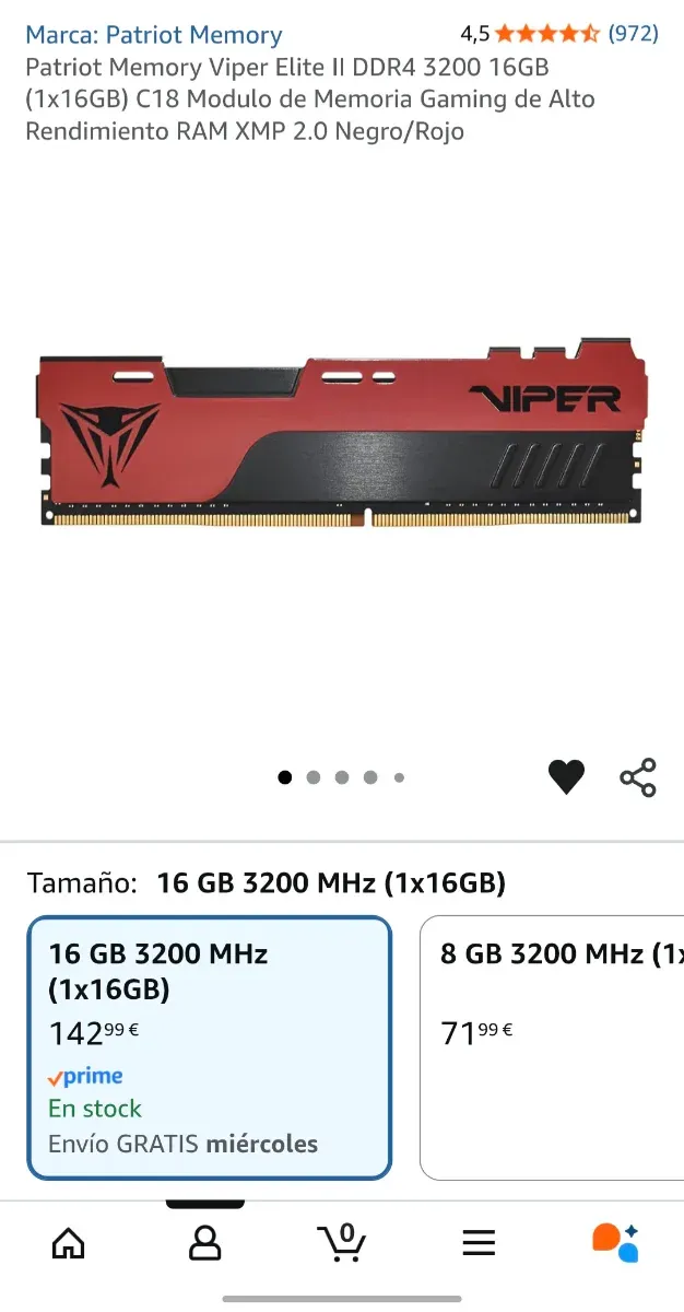 Memoria RAM Patriot Viper Elite II DDR4 16GB afbeelding 3