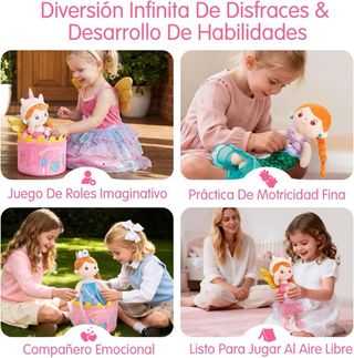 NUEVO! Muñeca Princesa Sirena 3 disfraces