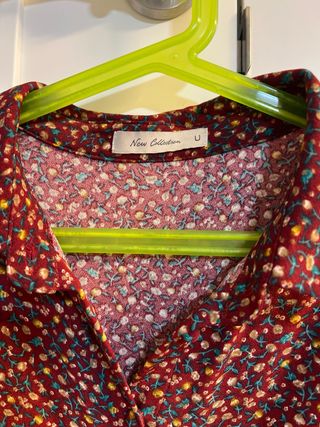 Vestido floral manga larga con cinturón