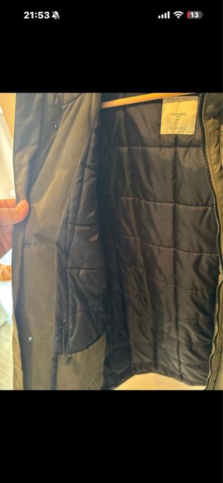 Parka hombre Mango verde oliva