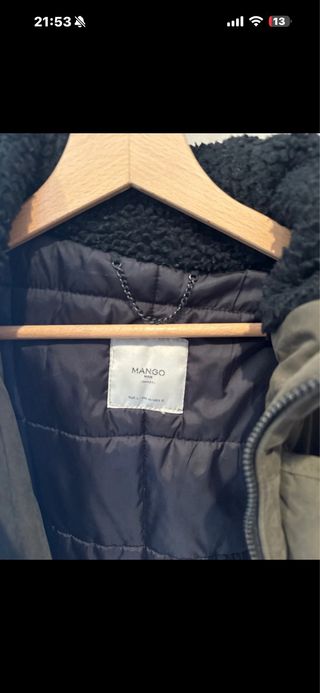 Parka hombre Mango verde oliva