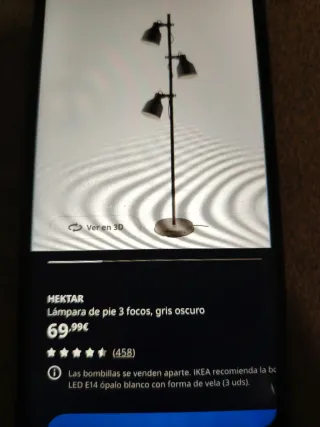 Lámpara de pie HEKTAR 3 focos gris oscuro