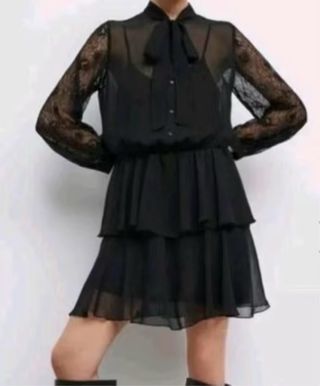 Vestito Zara nero con pizzo