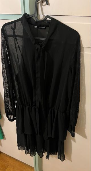 Vestito Zara nero con pizzo