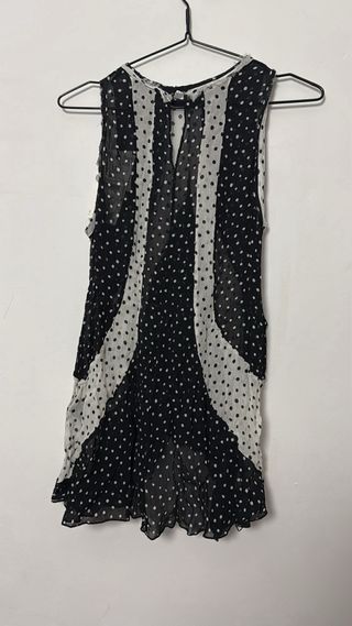 Top Zara lunares negro y blanco
