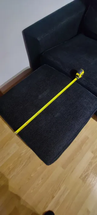 Sofá 3 plazas negro + Puff + 2 fundas