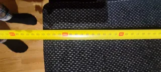 Sofá 3 plazas negro + Puff + 2 fundas