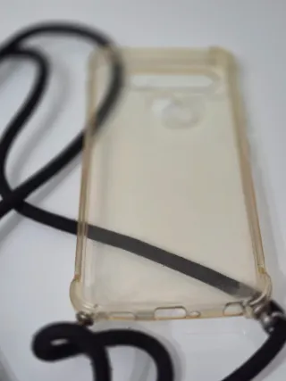 Funda móvil transparente con cordón