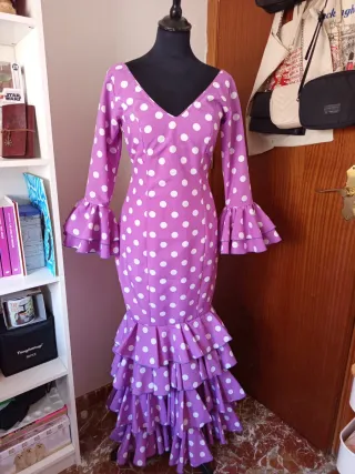 Traje Flamenca Malva Lunares