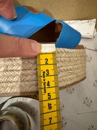 Sandalias plataforma POPA piel azul talla 39