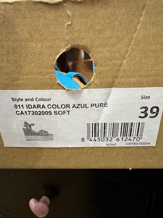 Sandalias plataforma POPA piel azul talla 39