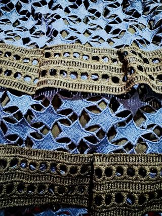 Nuevo Vestido fiesta azul encaje negro T. Xs