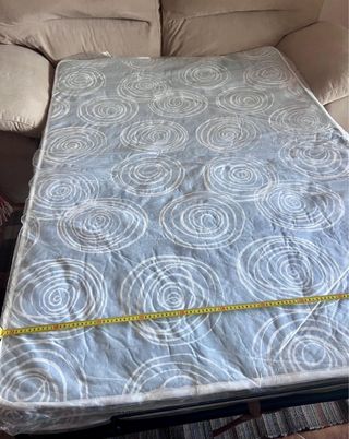 Sofá cama 2 plazas beige tostado tela.