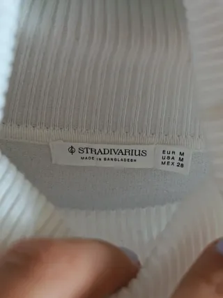 Maglia Stradivarius collo alto bianca